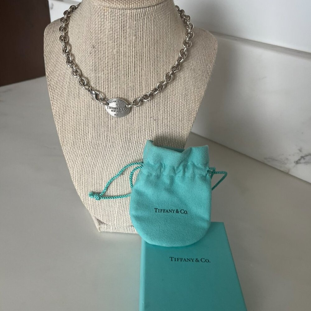 Return to Tiffany® Oval Tag Chain Link Choker in Silver